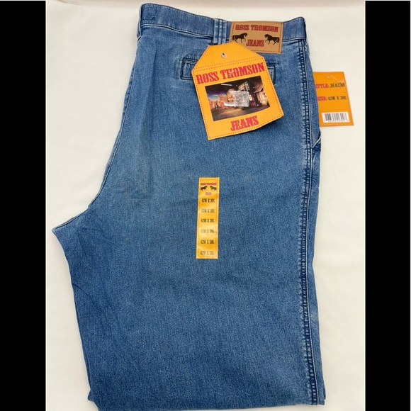Ross Thomson Denim Jeans Faded Blue Distressed Straight NWT Men's 44 W x 32* - Picture 2 of 12